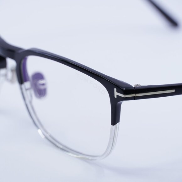 Tom Ford FT5699-B 005 Eyeglasses Black with Crystal 53mm Square Frame - Picture 2 of 9